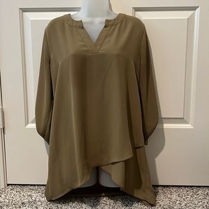Cato Olive Green 3/4 Blouse